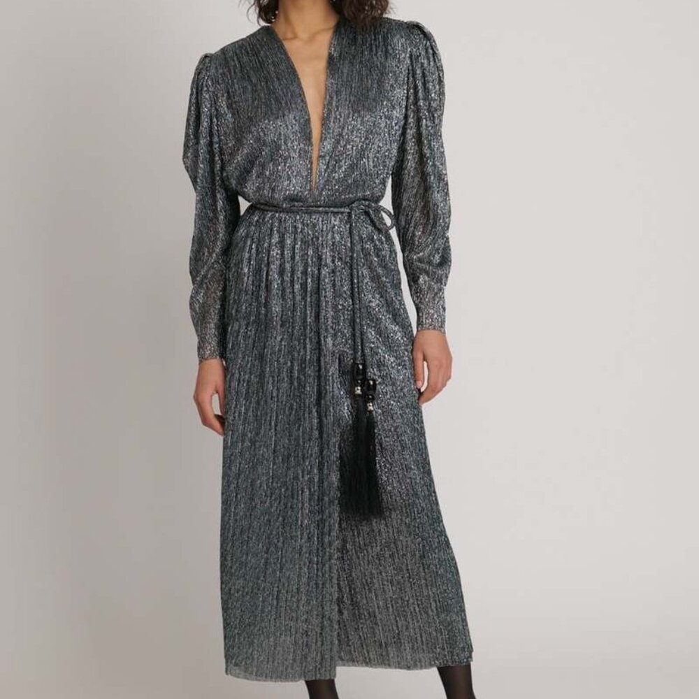Sabina Musayev Gabriel Gown, Silver Teal Size M